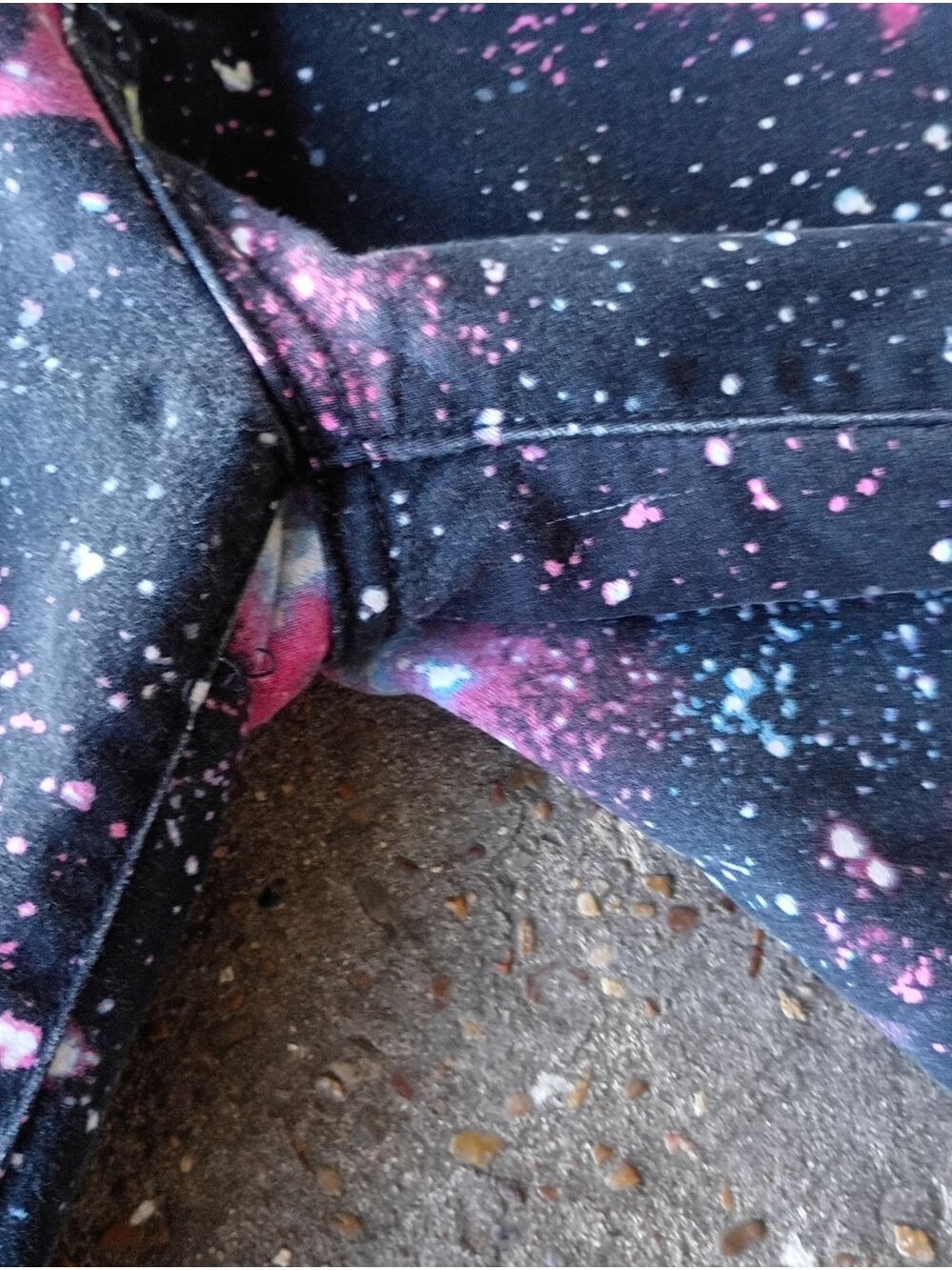 2/$10 Hot Topic Blackheart Galaxy Print Pink & Black Skinny Jeans Size 7 - Picture 6 of 8